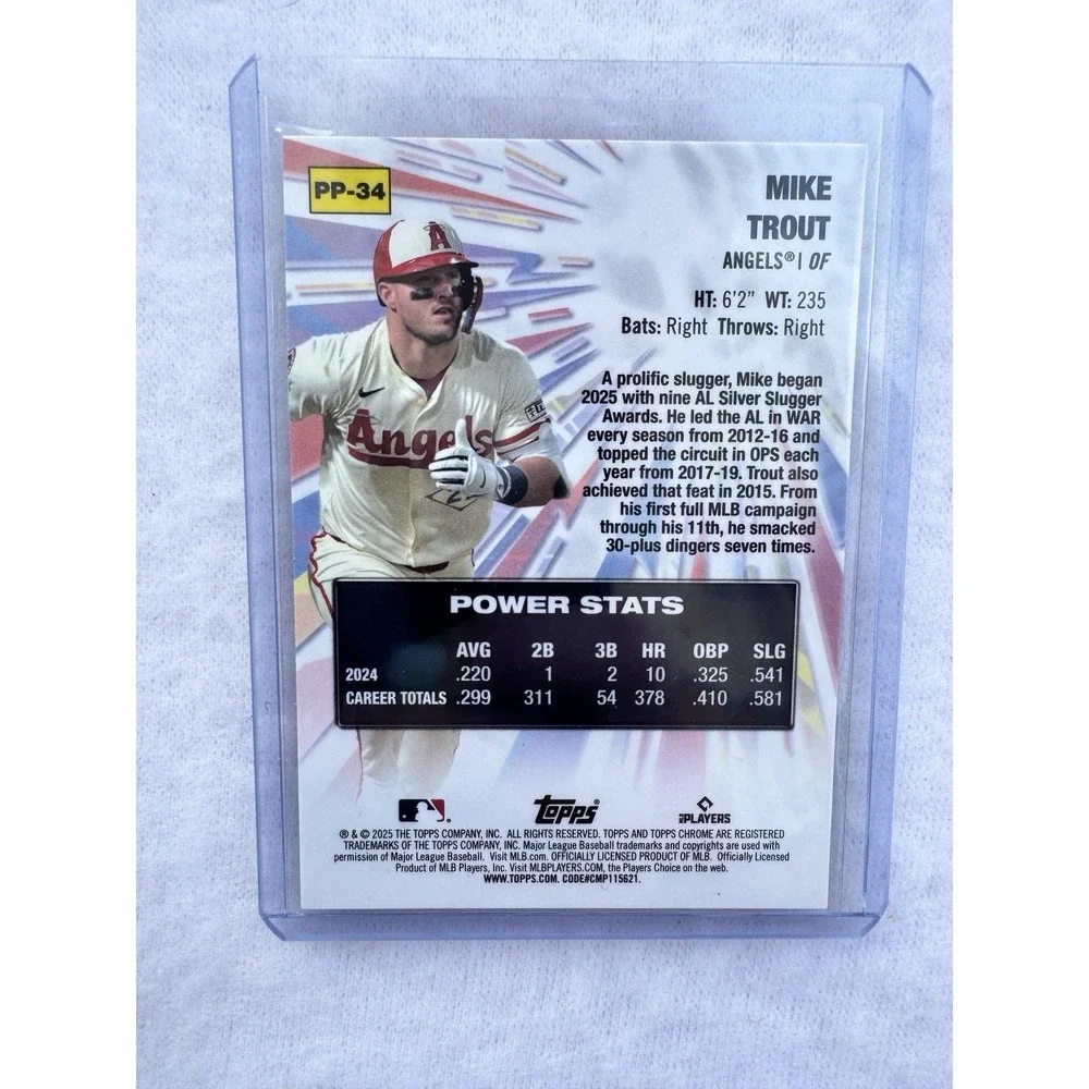 2025 Topps Chrome Update - Power Players - Mike Trout #PP-34 LA Angels